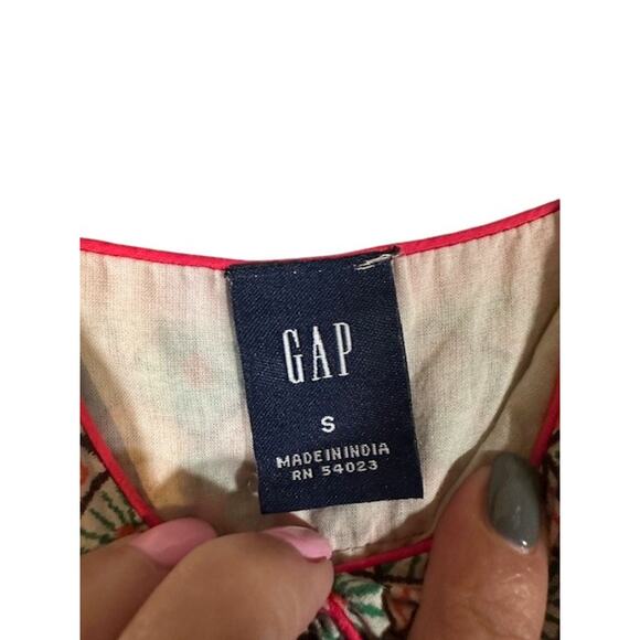 Gap Pink Multi Color Floral Mixed Print V-Neck Casual Tank Top Women Sz S - Picture 8 of 8